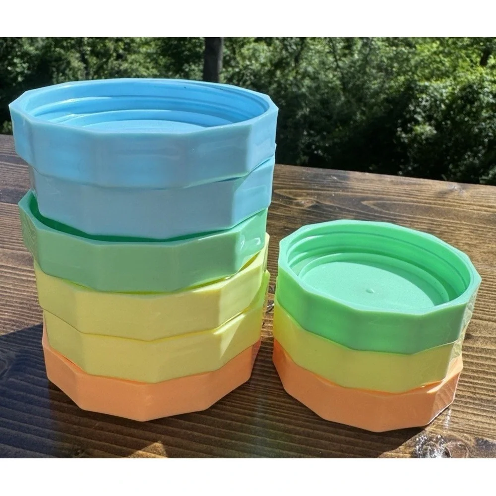 Masontops Mason Jar Lids Plastic Storage Caps Lot 9 Tough Tops Pastel